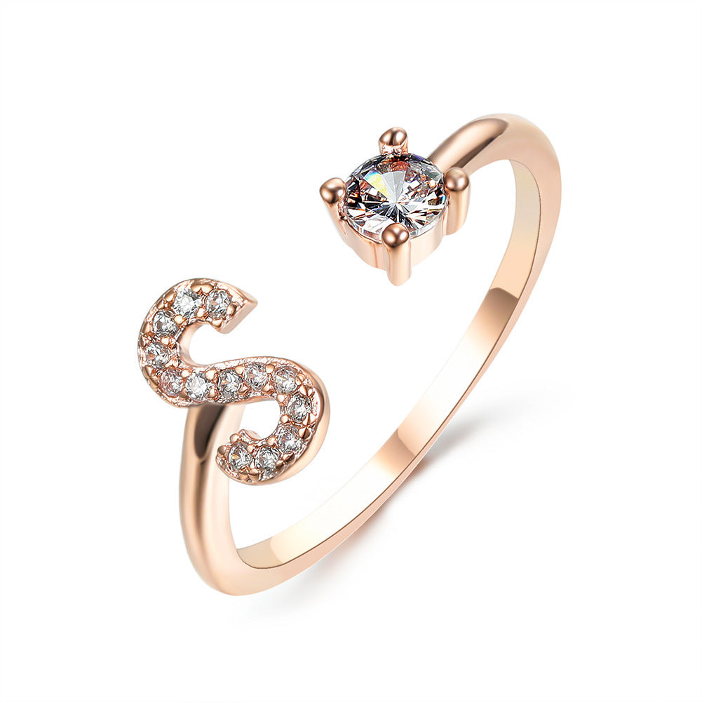 Anillo con inicial VINTAGE