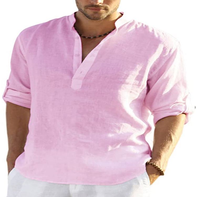 Camisa de cuello , de lino