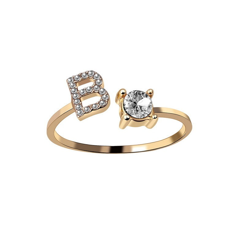 Anillo con inicial VINTAGE