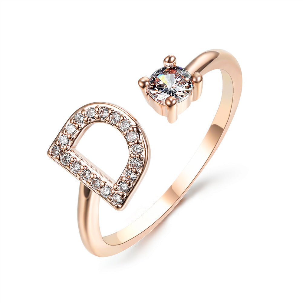 Anillo con inicial VINTAGE