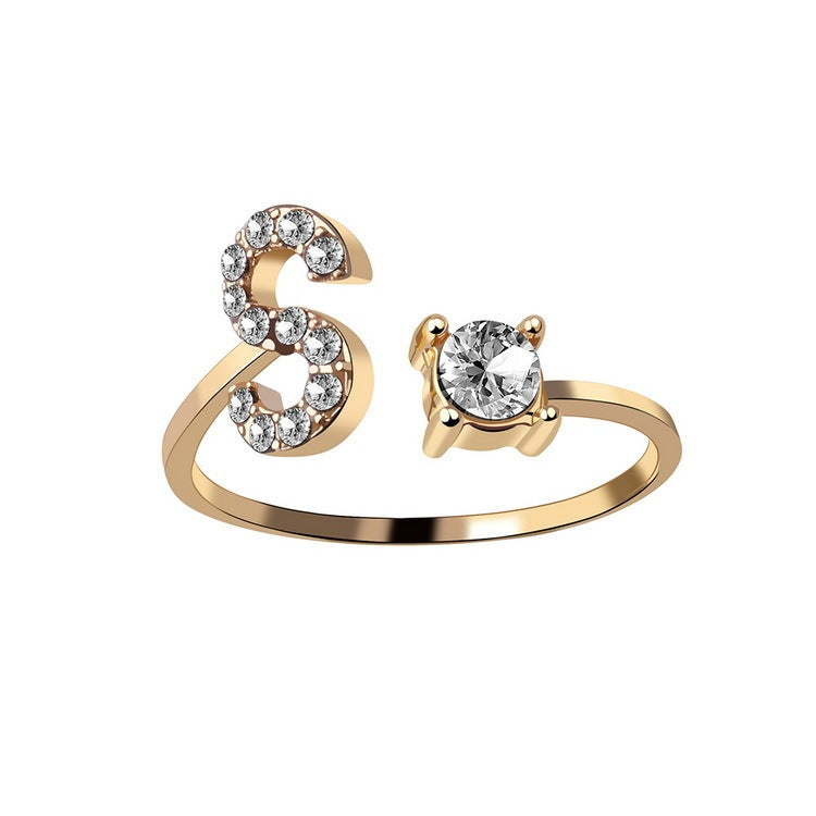 Anillo con inicial VINTAGE