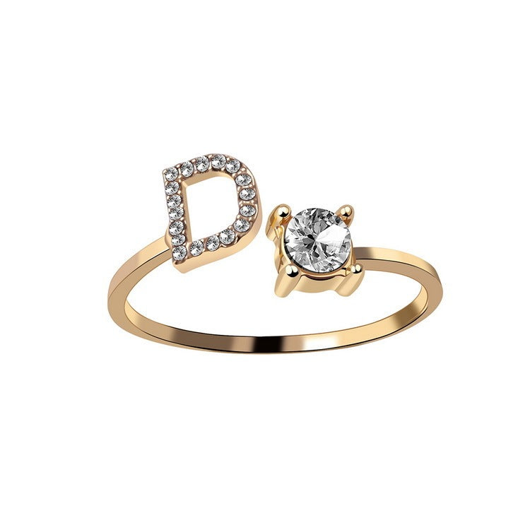 Anillo con inicial VINTAGE
