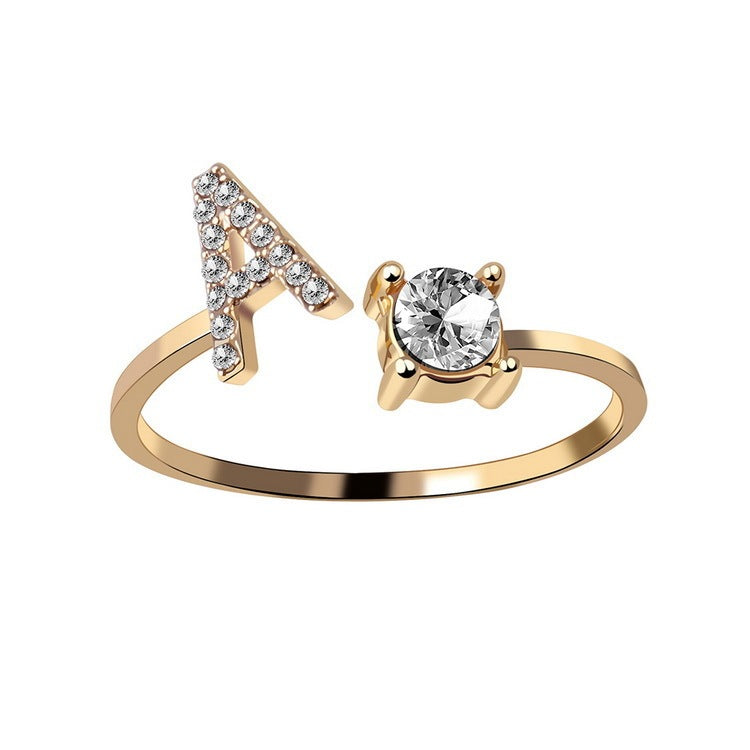 Anillo con inicial VINTAGE