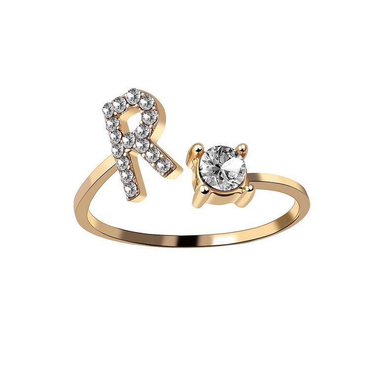Anillo con inicial VINTAGE