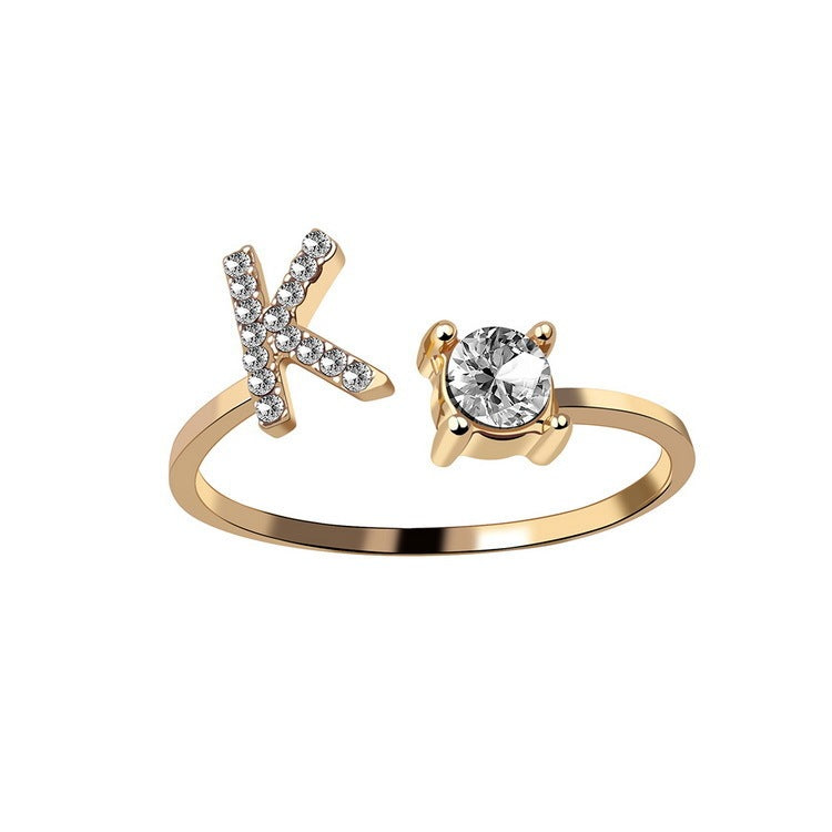Anillo con inicial VINTAGE