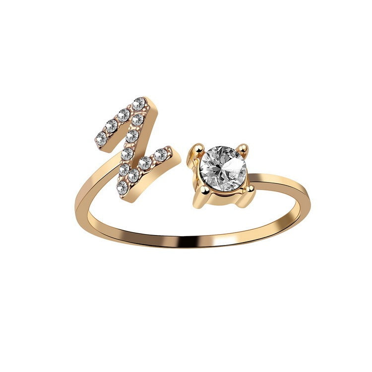 Anillo con inicial VINTAGE