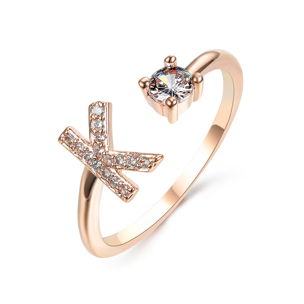 Anillo con inicial VINTAGE