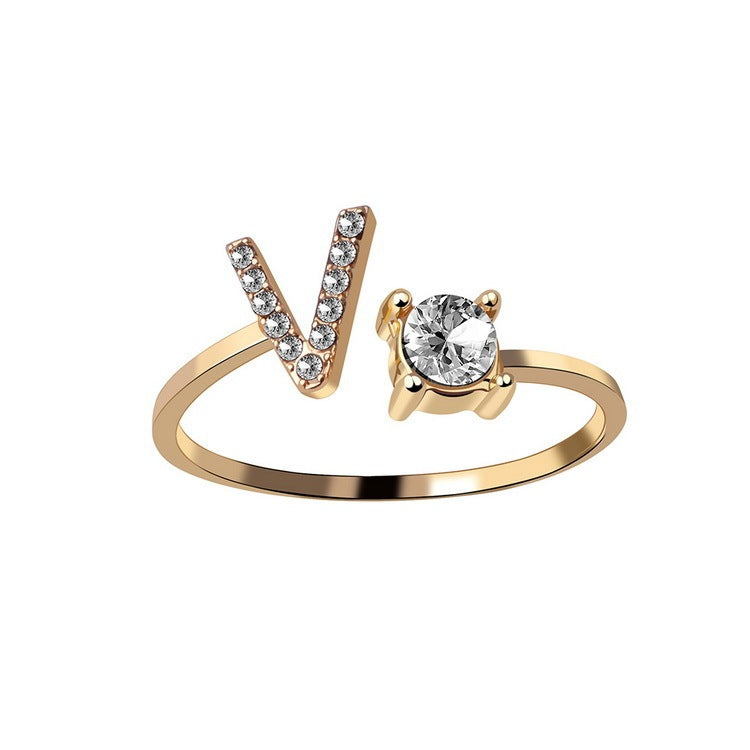 Anillo con inicial VINTAGE