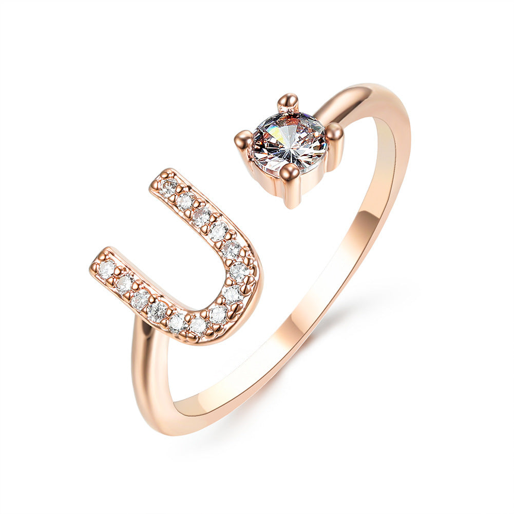 Anillo con inicial VINTAGE