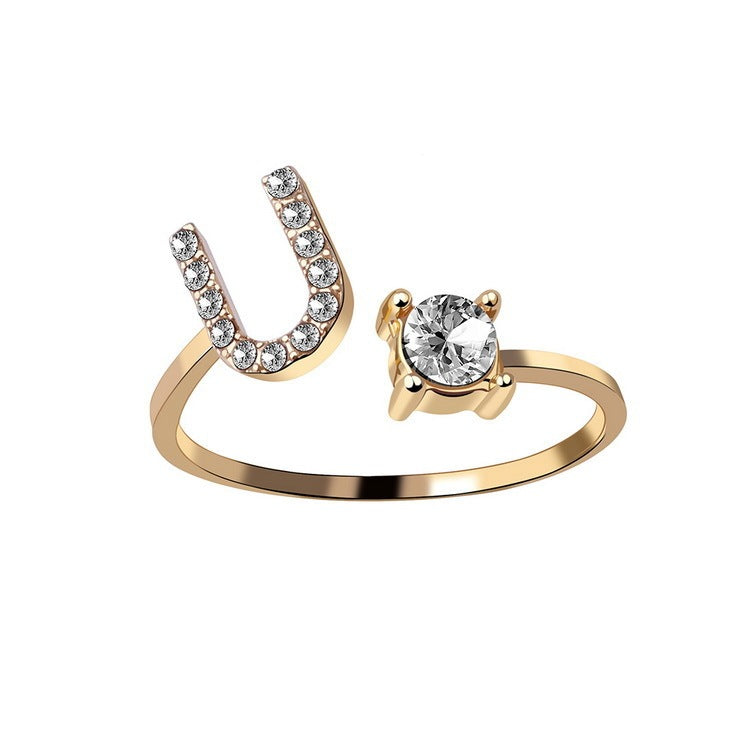 Anillo con inicial VINTAGE