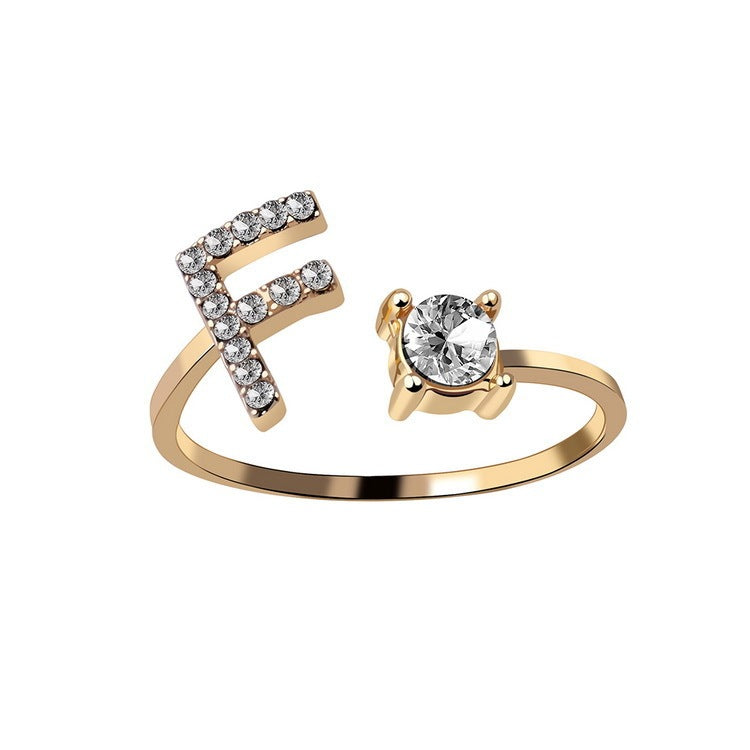 Anillo con inicial VINTAGE