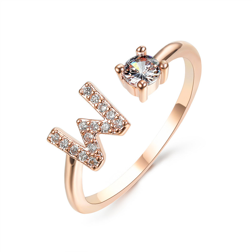 Anillo con inicial VINTAGE