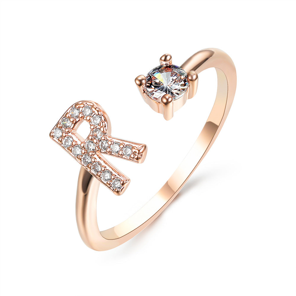 Anillo con inicial VINTAGE
