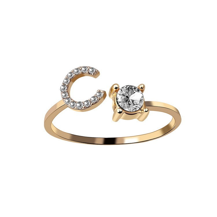 Anillo con inicial VINTAGE