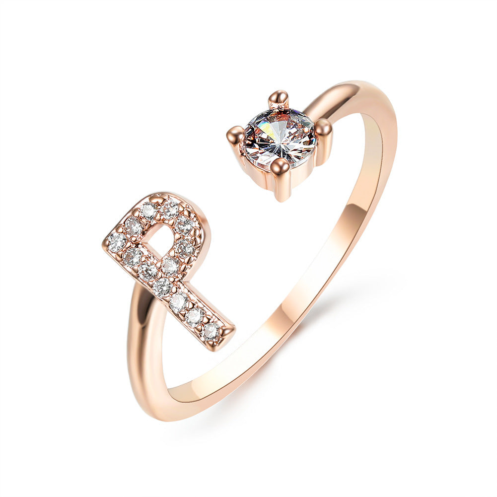 Anillo con inicial VINTAGE