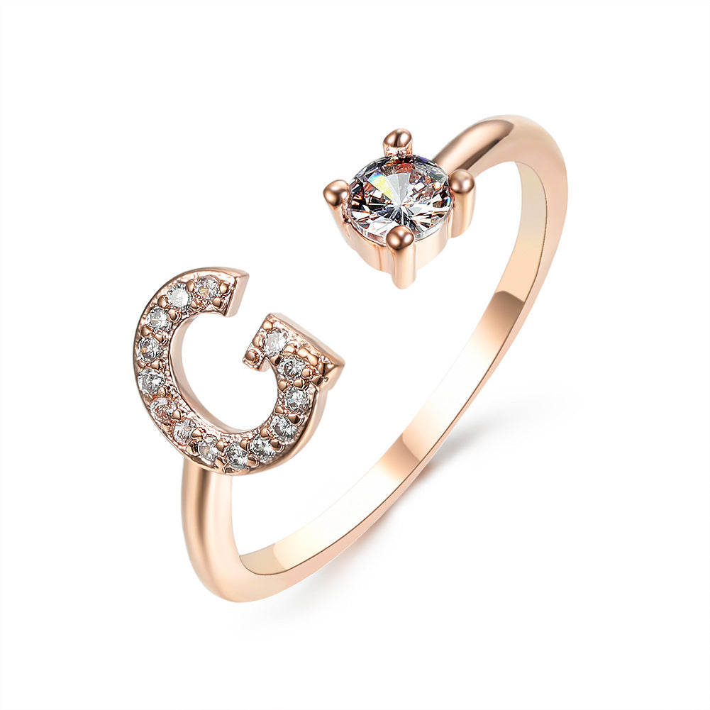 Anillo con inicial VINTAGE