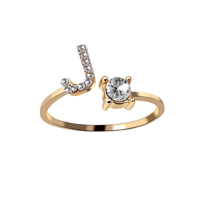 Anillo con inicial VINTAGE