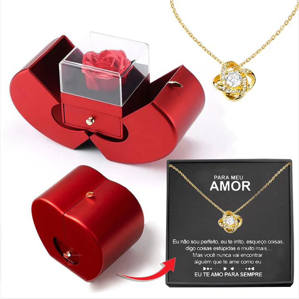 "MANZANA ROJA" joyeria, collar para mujer