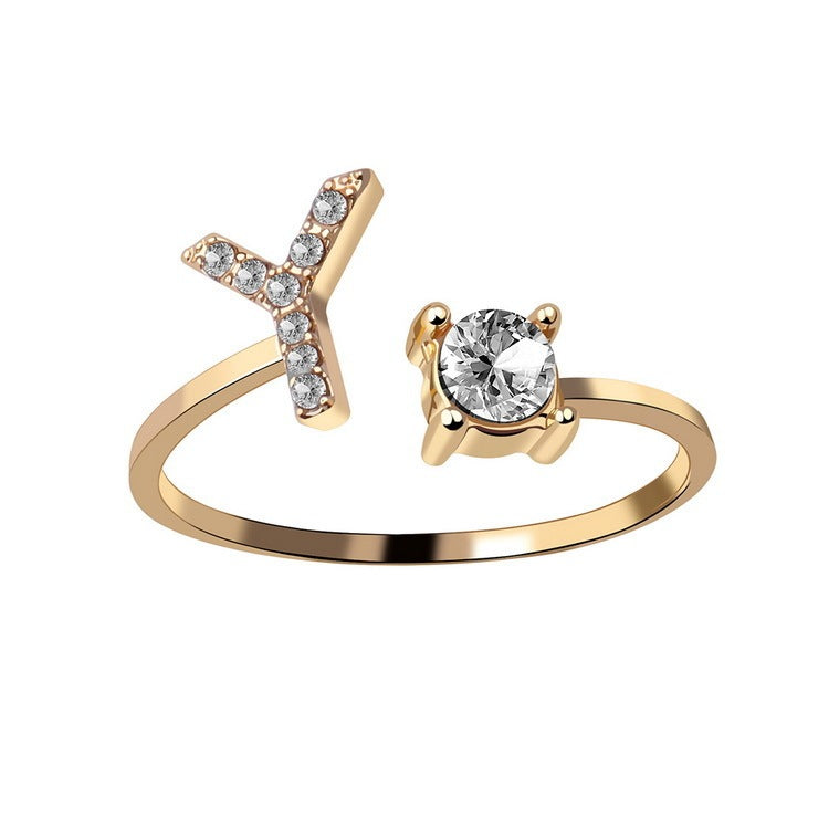 Anillo con inicial VINTAGE