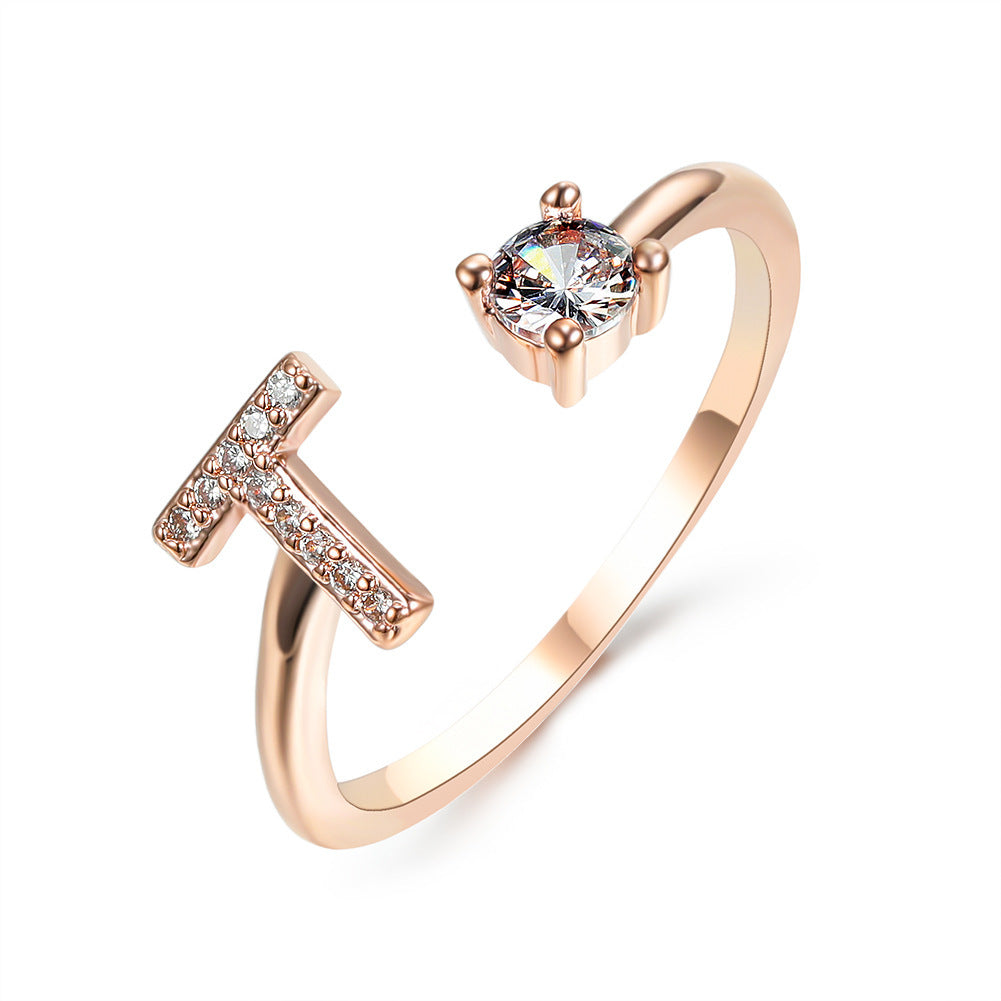 Anillo con inicial VINTAGE