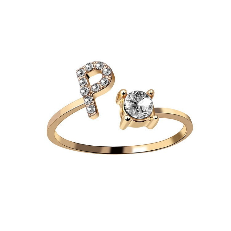 Anillo con inicial VINTAGE