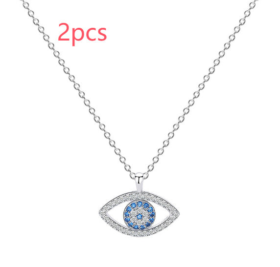 Collar de ojo atmosférico de plata