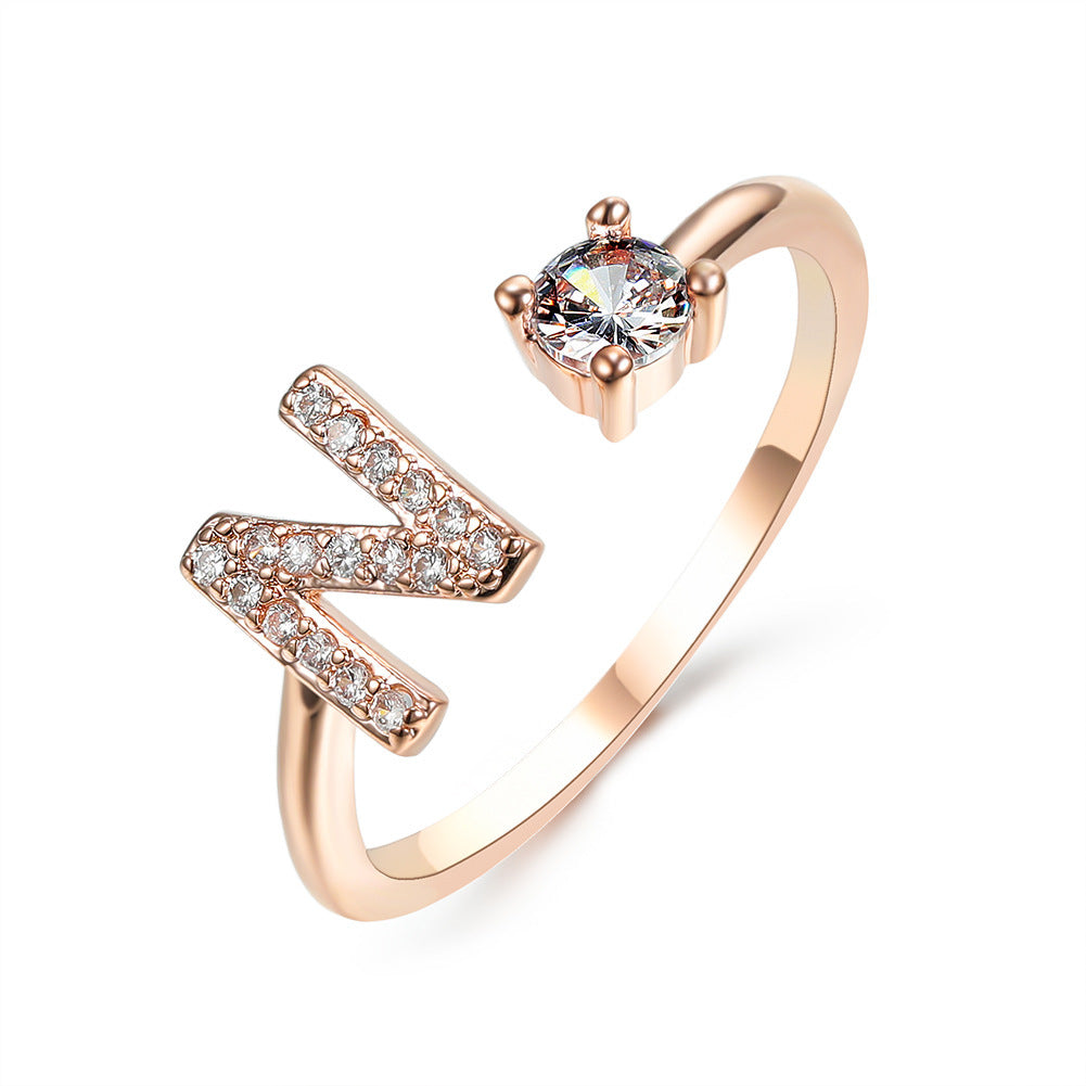 Anillo con inicial VINTAGE