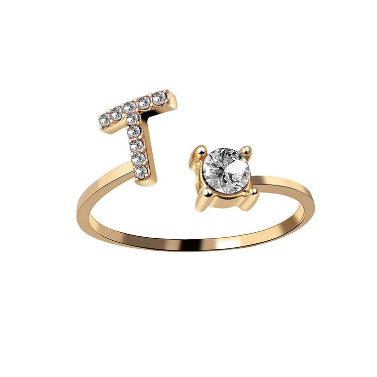 Anillo con inicial VINTAGE