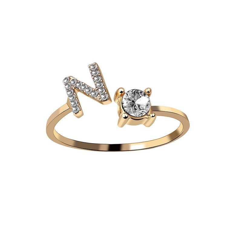 Anillo con inicial VINTAGE
