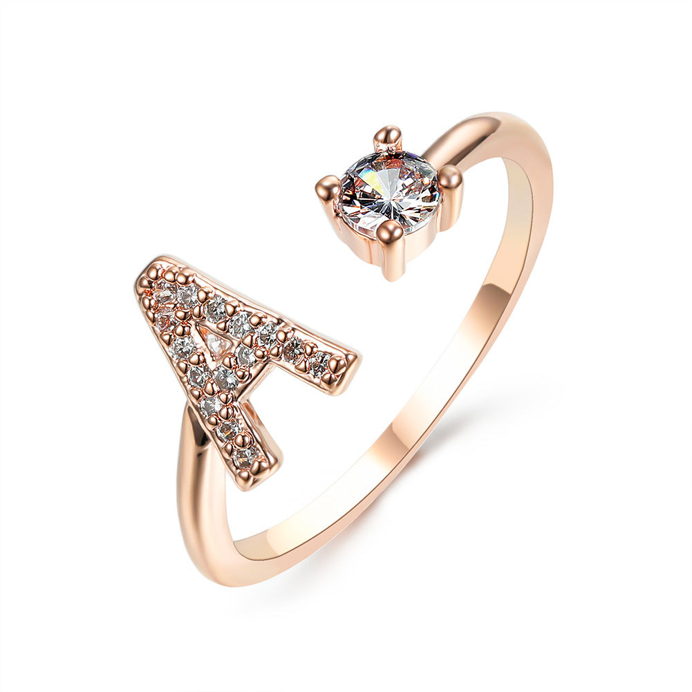 Anillo con inicial VINTAGE