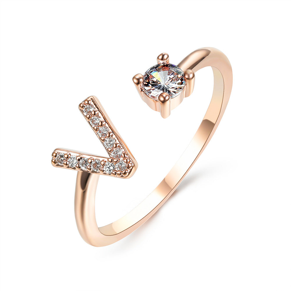 Anillo con inicial VINTAGE