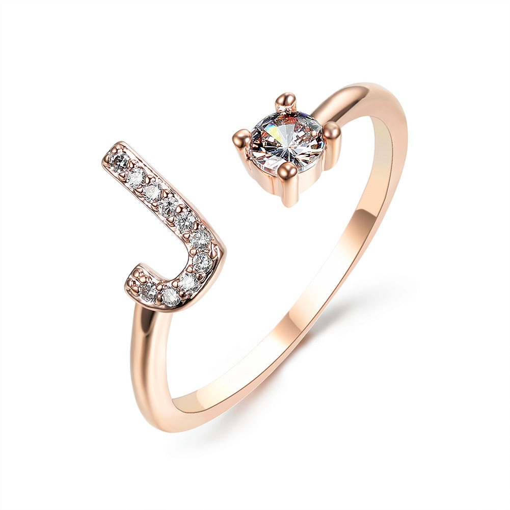 Anillo con inicial VINTAGE