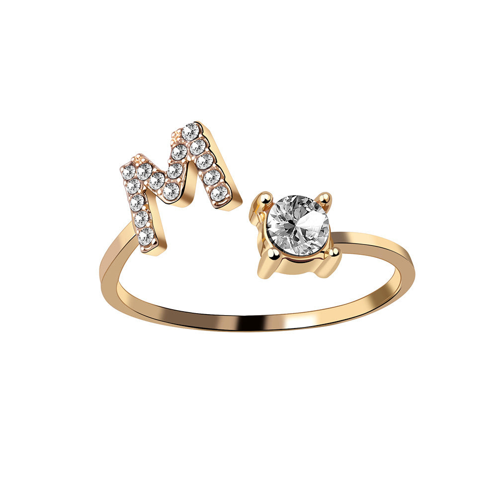 Anillo con inicial VINTAGE