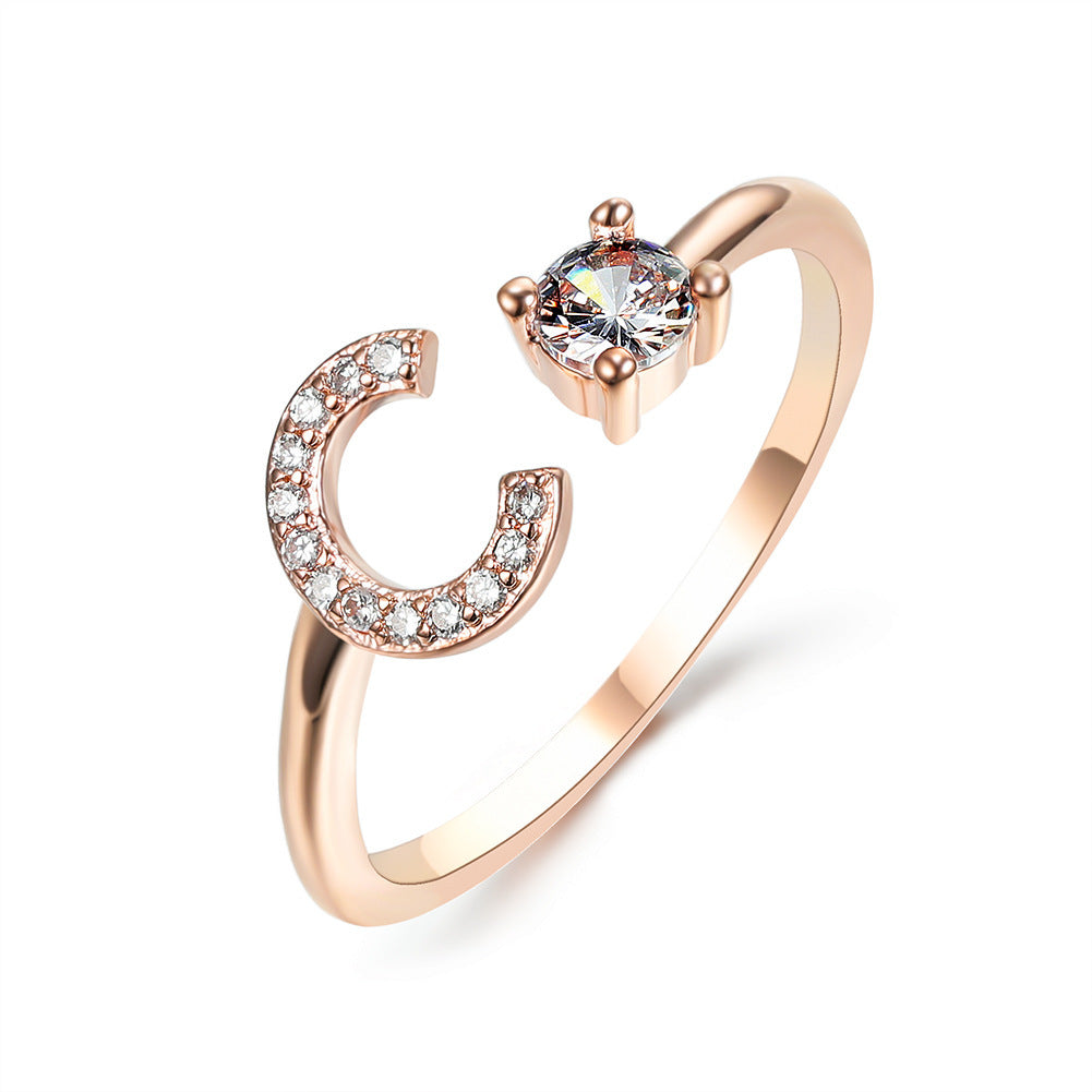 Anillo con inicial VINTAGE