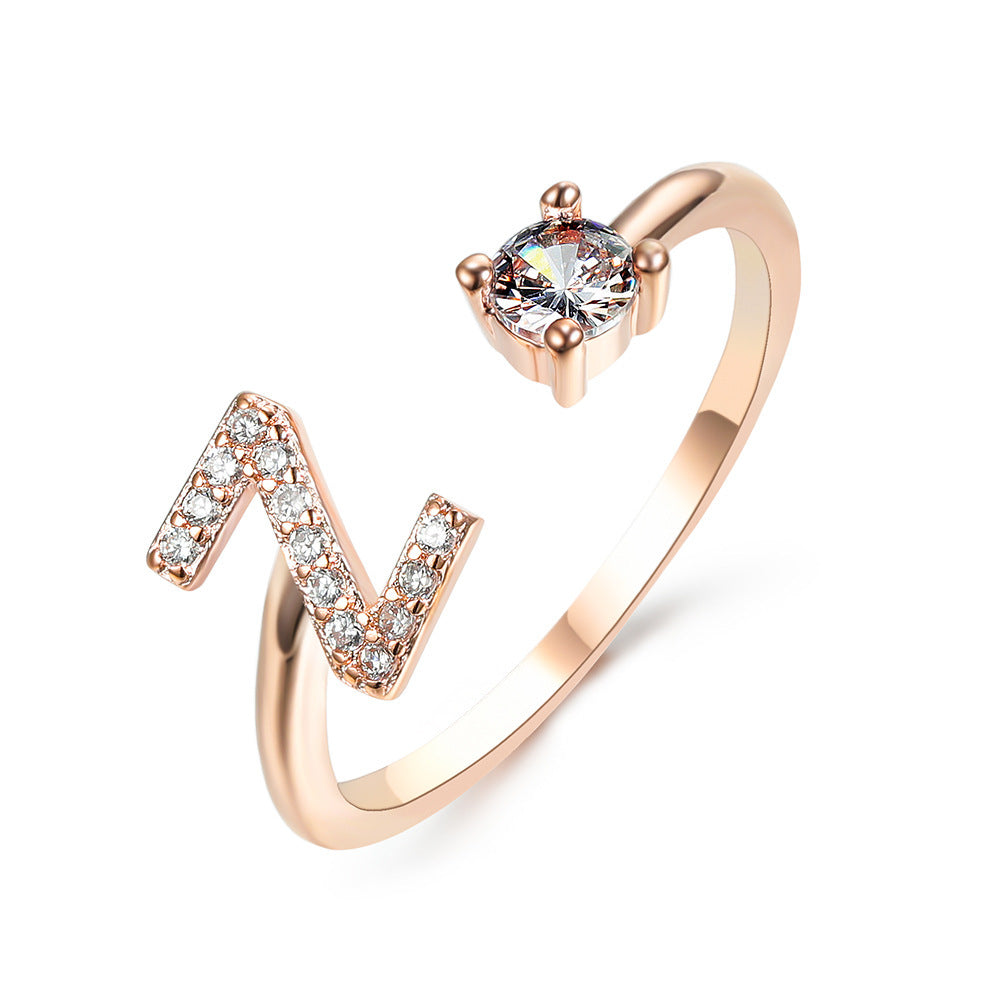 Anillo con inicial VINTAGE