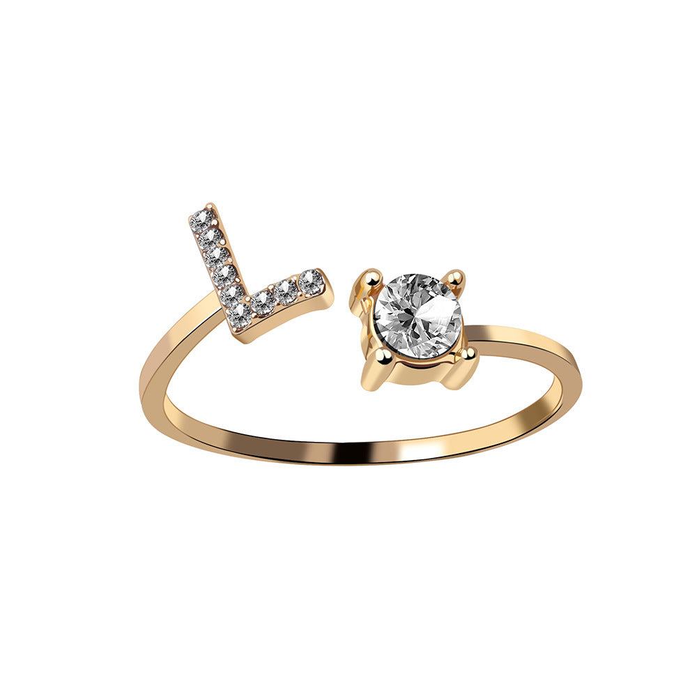 Anillo con inicial VINTAGE