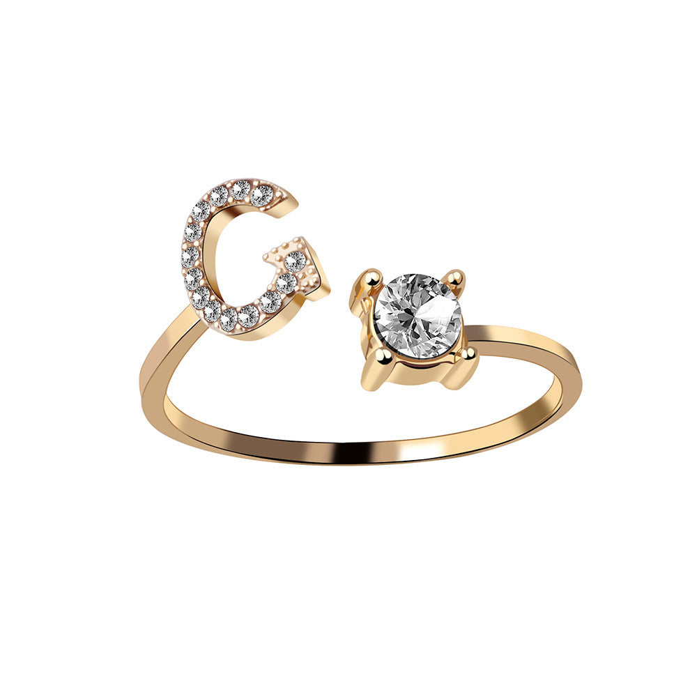 Anillo con inicial VINTAGE