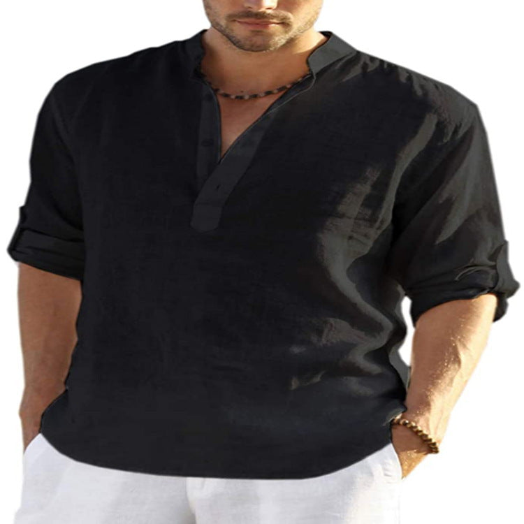 Camisa de cuello , de lino