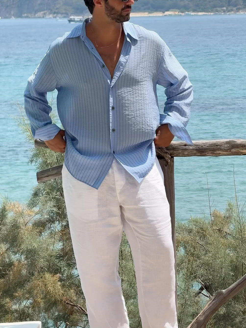 Camisa informal ,azul cielo