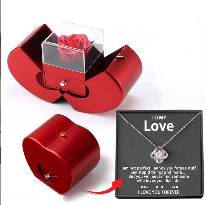 "MANZANA ROJA" joyeria, collar para mujer