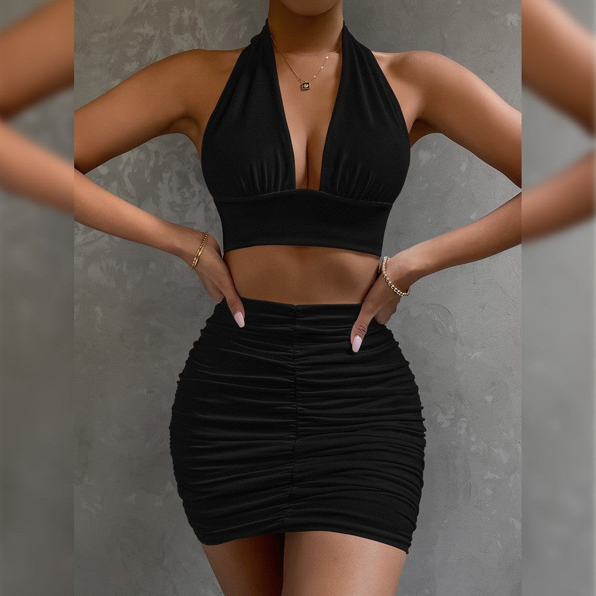 Conjunto top y falda para dama