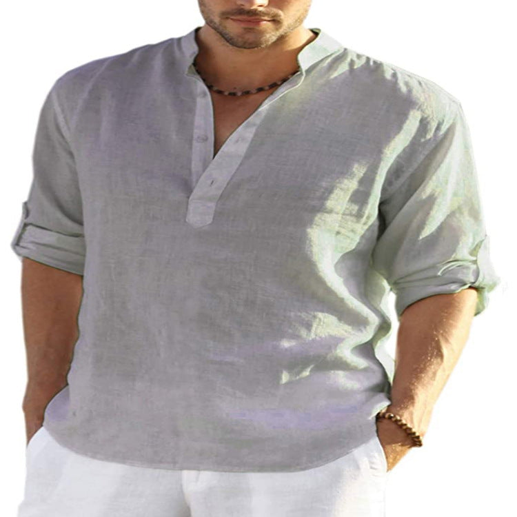 Camisa de cuello , de lino