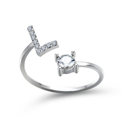 Anillo con inicial VINTAGE