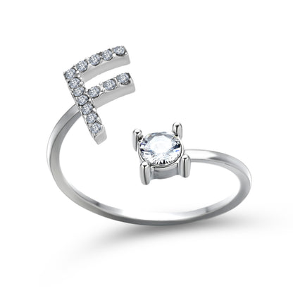 Anillo con inicial VINTAGE