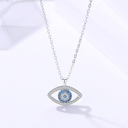 Collar de ojo atmosférico de plata