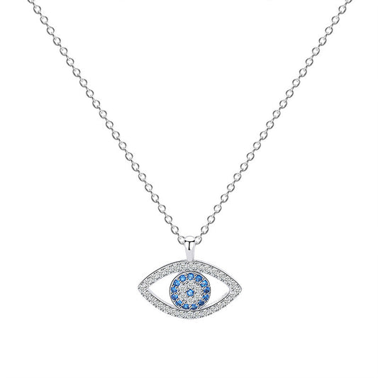 Collar de ojo atmosférico de plata