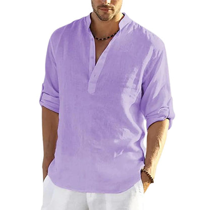 Camisa de cuello , de lino