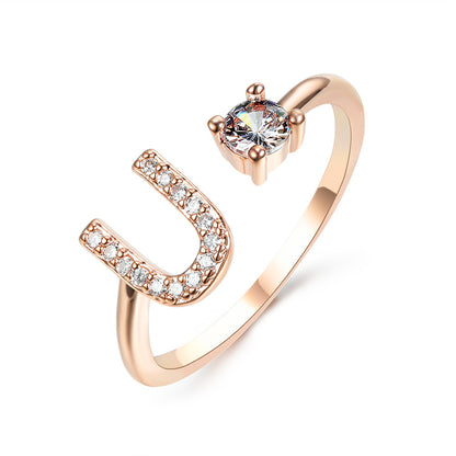 Anillo con inicial VINTAGE