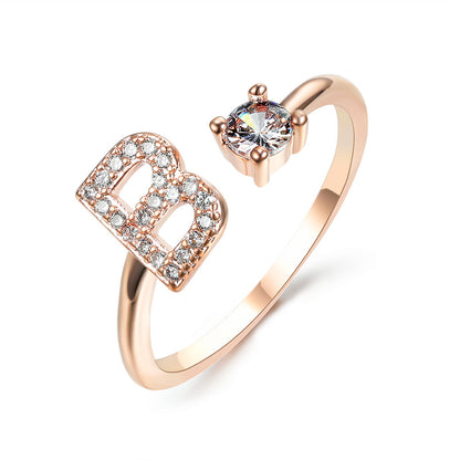 Anillo con inicial VINTAGE