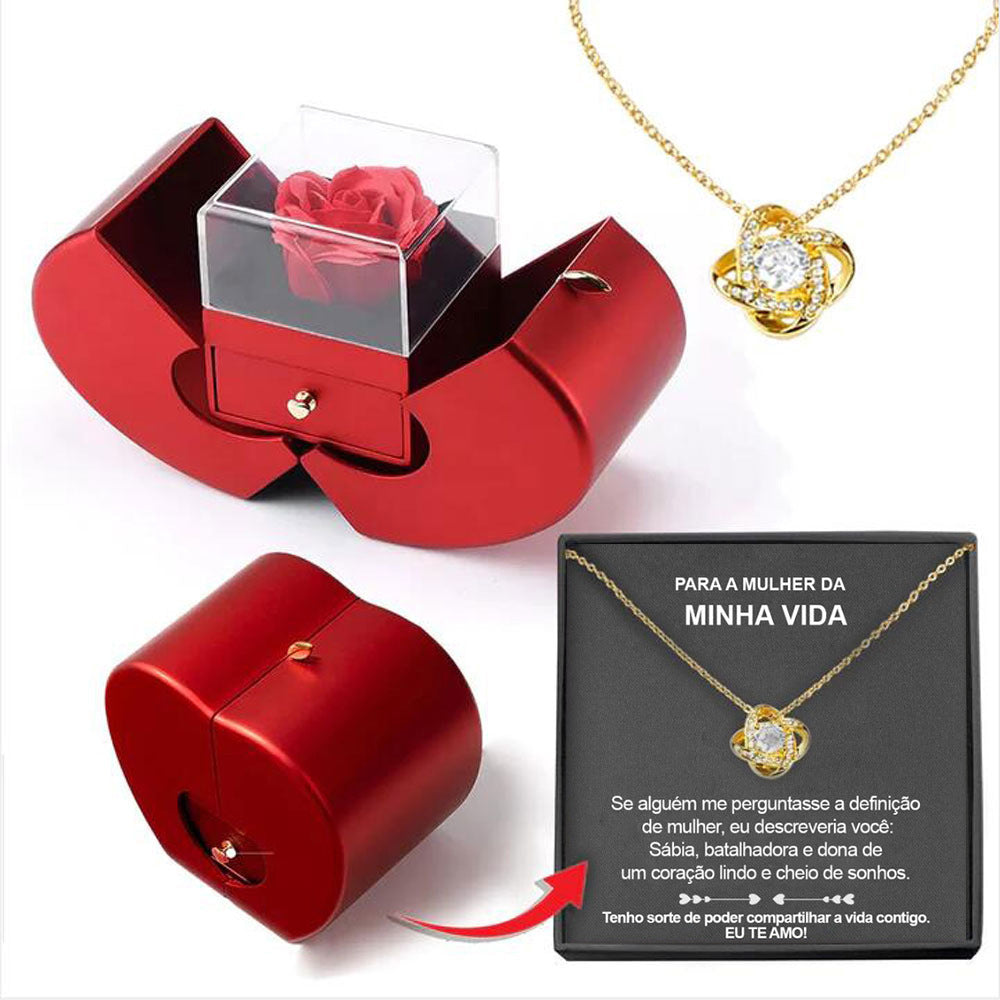 "MANZANA ROJA" joyeria, collar para mujer